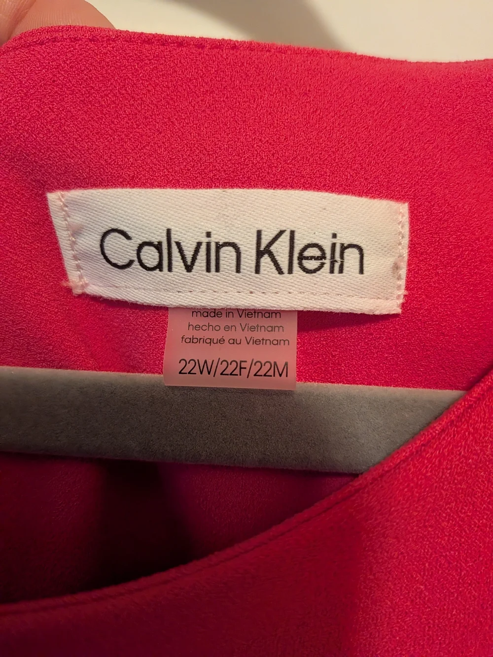 Calvin Klein Hot Pink Puff-Sleeve Midi Dress - Picture 4 of 5
